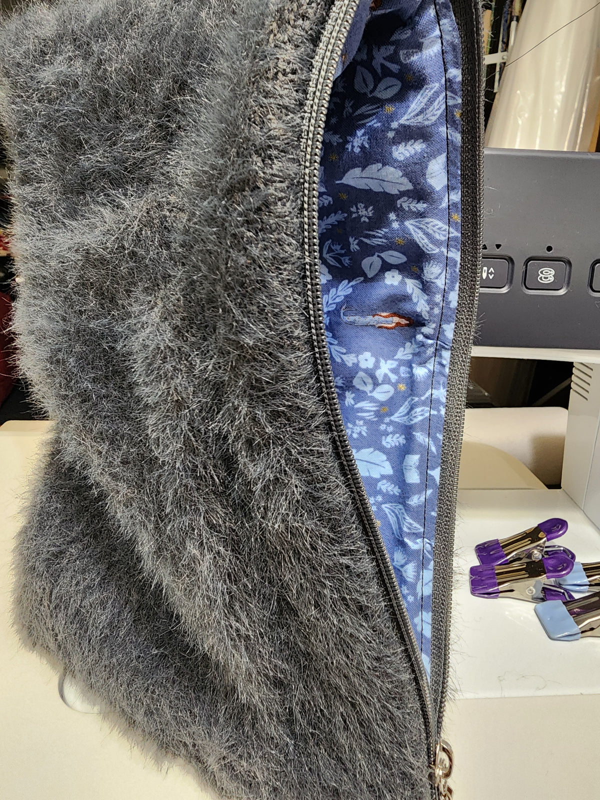 Blue Fuzzy Sleeve